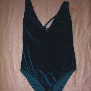 Deep Blue Velvet Body Suit